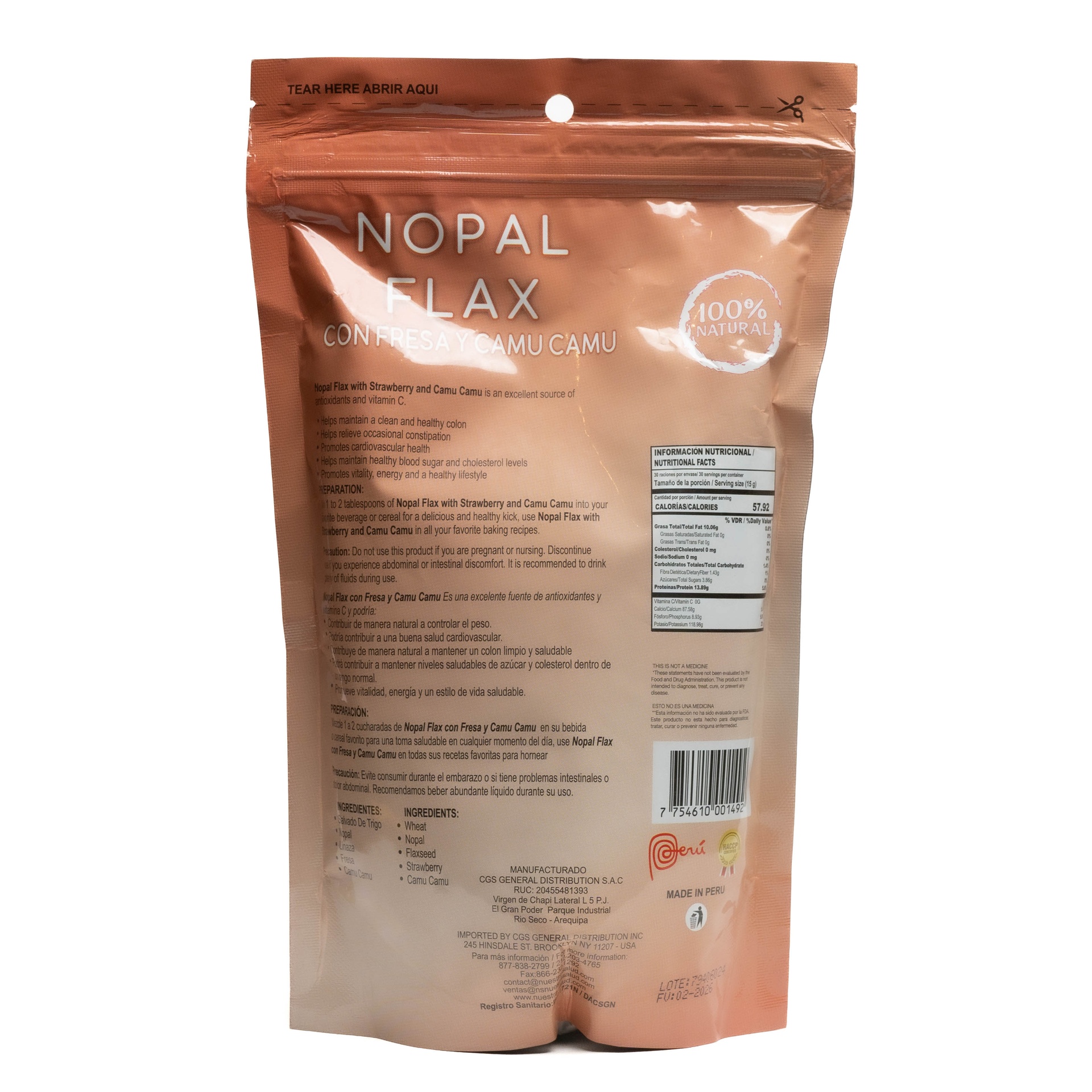 Nopal Flax Fresa y Camu Camu - Image 3